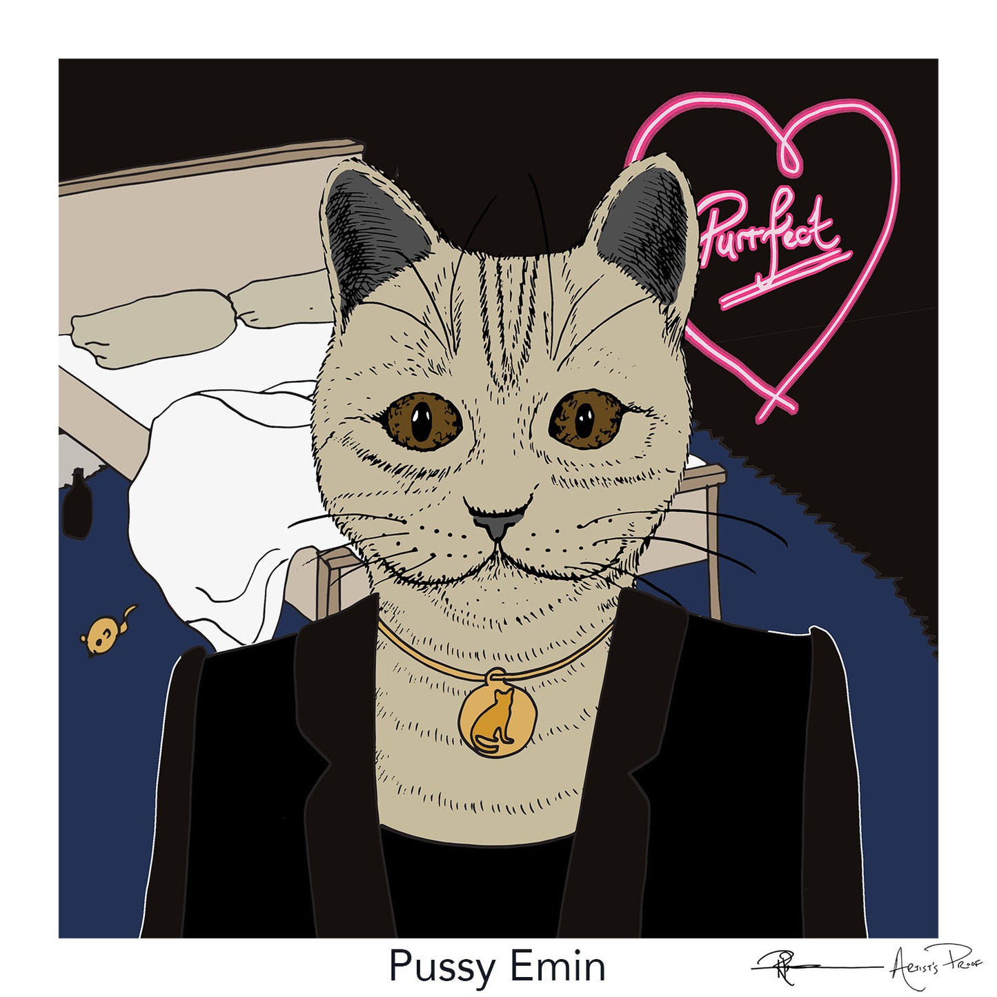 Pussy Emin - The Artists Cat Limited Edition Print