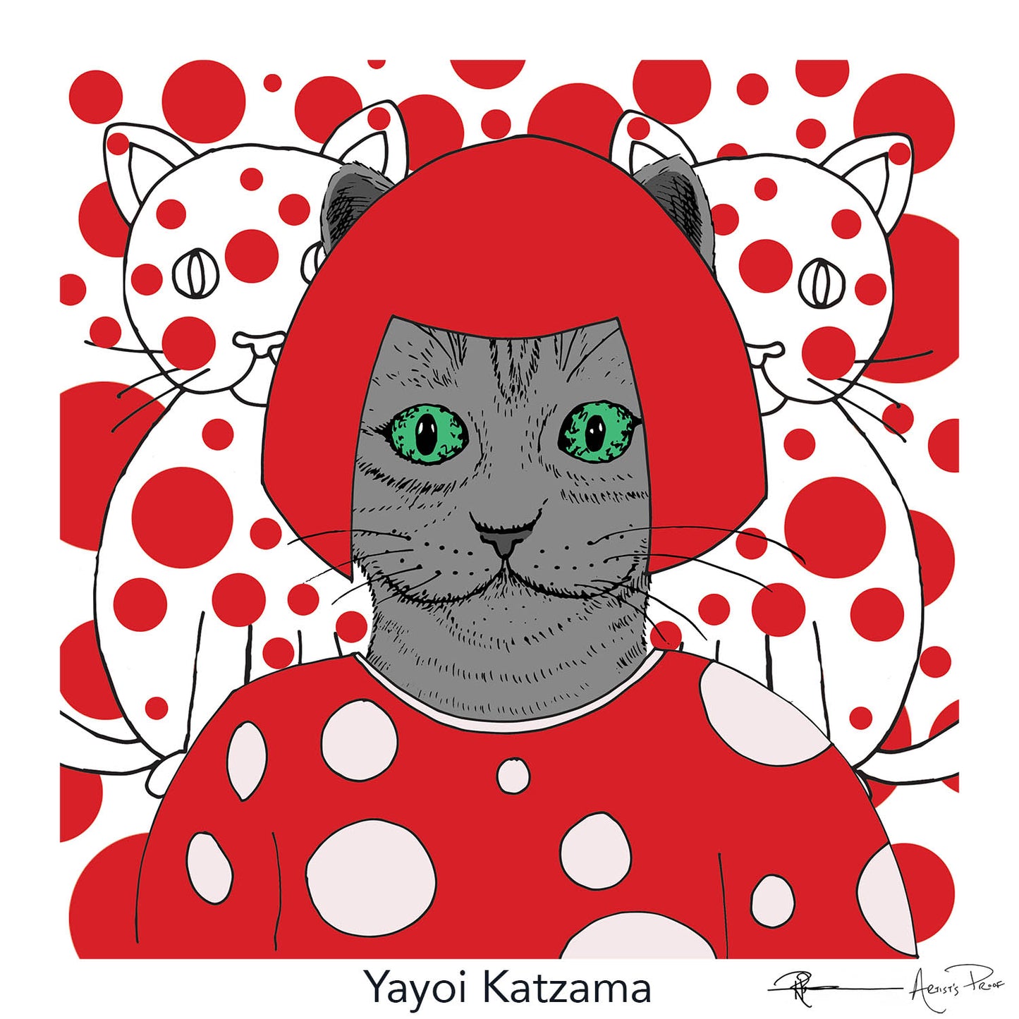 Yayoi Katzama - The Artists Cat Limited Edition Print